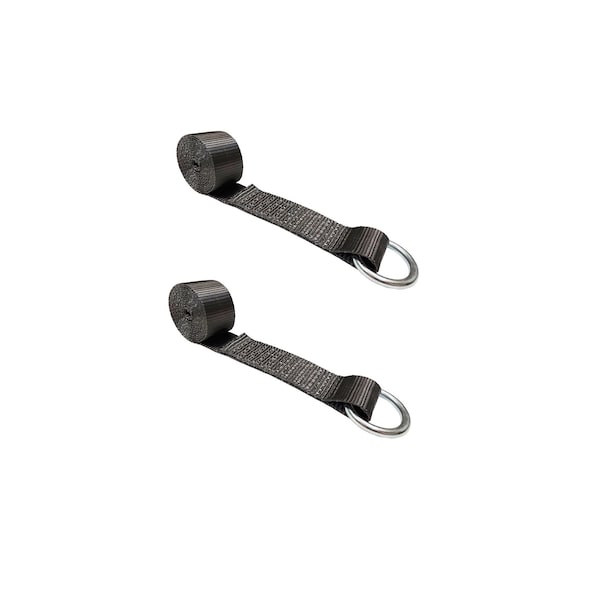 2" x 10' Lasso Strap w/ O Ring Auto Tie Down Wheel Lift Tow Truck Trailer, 2PK